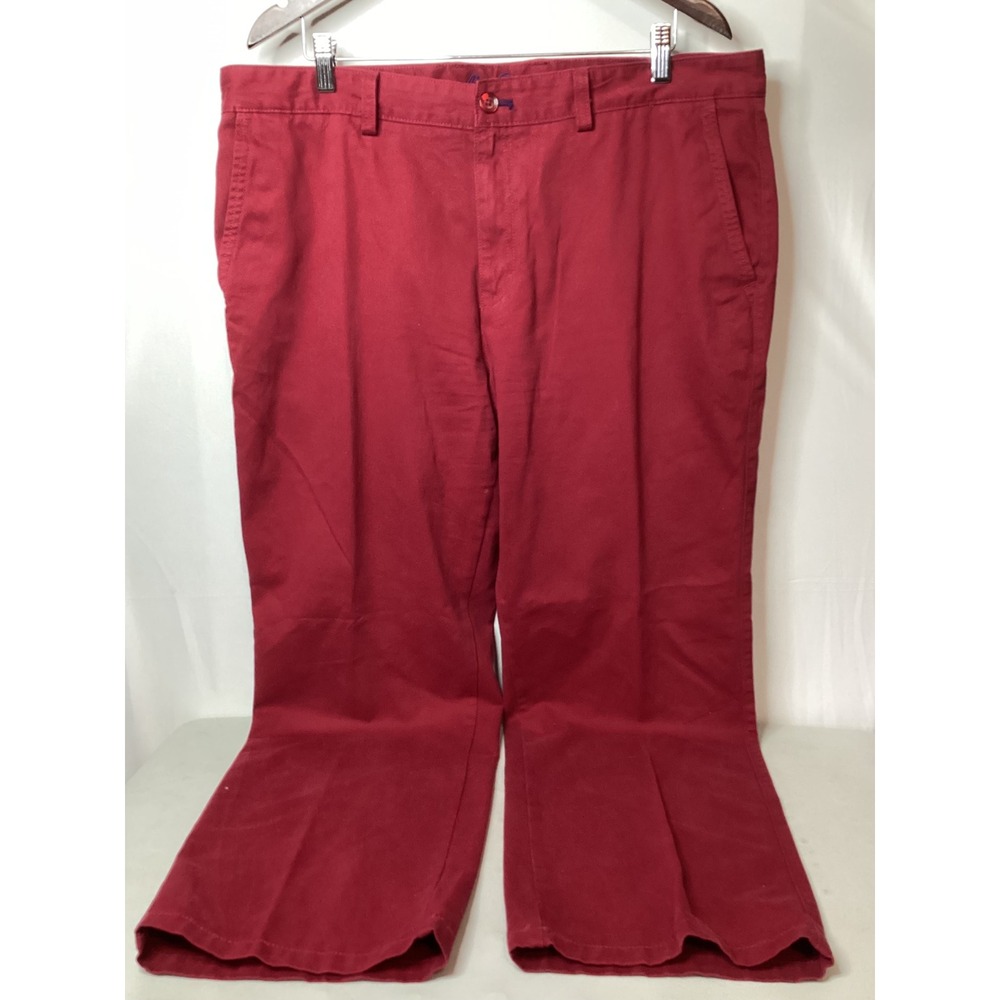 Alan Flusser Mens Red Casual Pants‎ Trousers Size 38 Cotton Blend - Picture 2 of 11